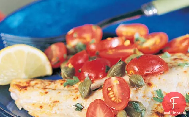Snapper with Tomato-Caper Topping