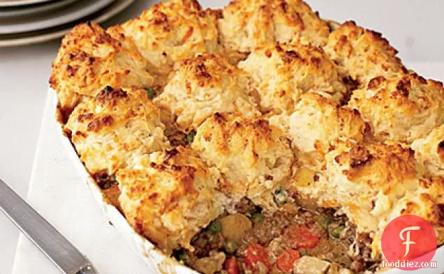 Beef-and-Vegetable Potpie with Cheddar Biscuits