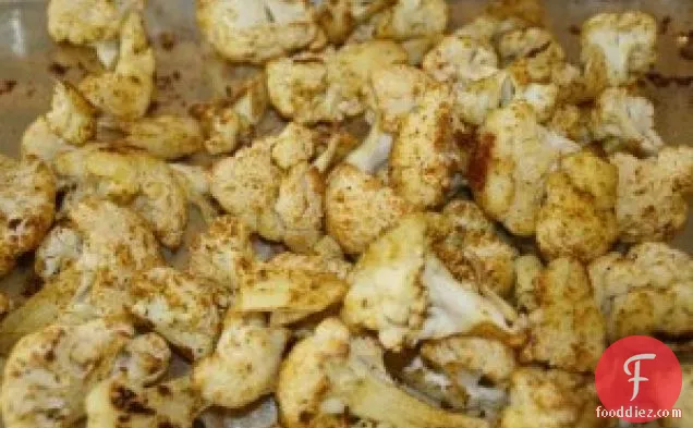 Simple Oven Roasted Curried Cauliflower