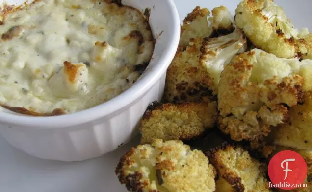 Crispy Cauliflower With Hot Parmesan Dip