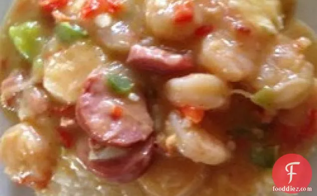 पुरानी चार्ल्सटन शैली झींगा और जई का आटा