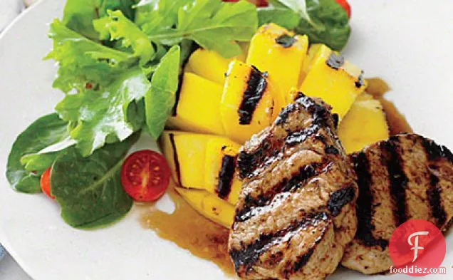 Grilled Pork with Mango and Rum Sauce