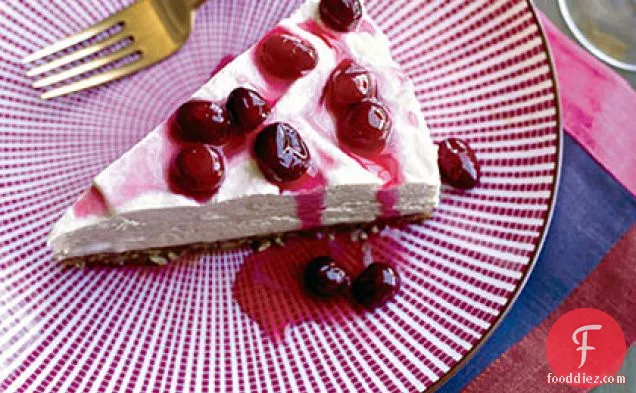 Frozen Maple-Mousse Pie with Candied Cranberries