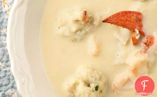 Cauliflower Soup With Lobster Dumplings