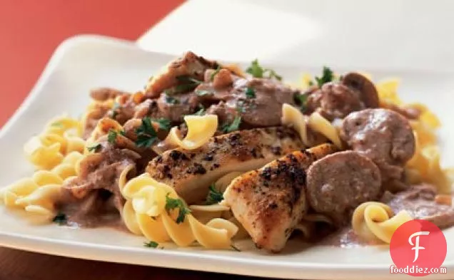 Chicken with Pecan Cream and Mushrooms