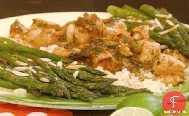 Mojito Chicken and Roasted Asparagus with Almonds