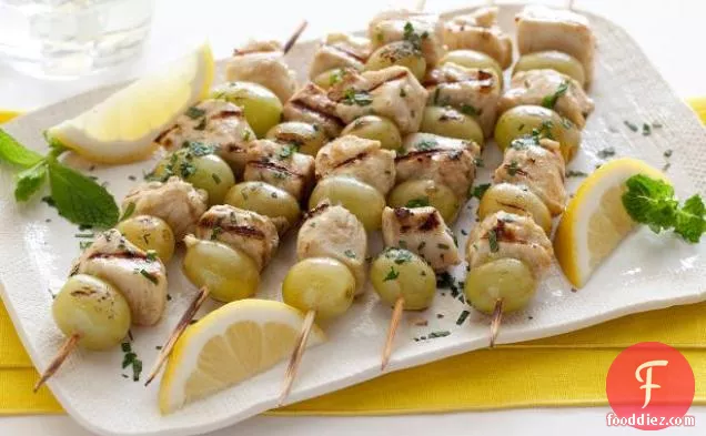 Spiced Chicken and Grape Skewers