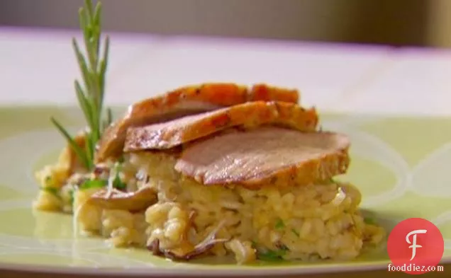 Creamy Mushroom Risotto with Rosemary Grilled Pork Tenderloin