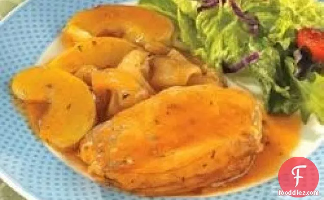 Golden Mushroom Pork & Apples