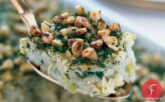 Cauliflower-leek Kugel With Almond-herb Crust