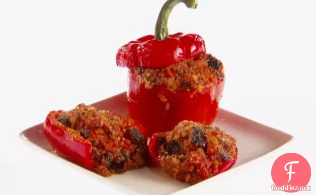 Roasted Red Bell Peppers with Eggplant (Funghetto)