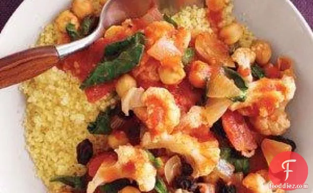 Cauliflower And Chickpea Stew With Couscous