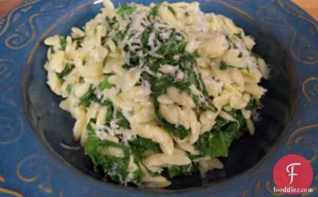 Orzo with Mustard Greens