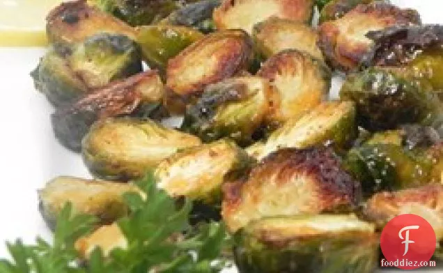 Roasted Brussels Sprouts with Agave and Spicy Mustard