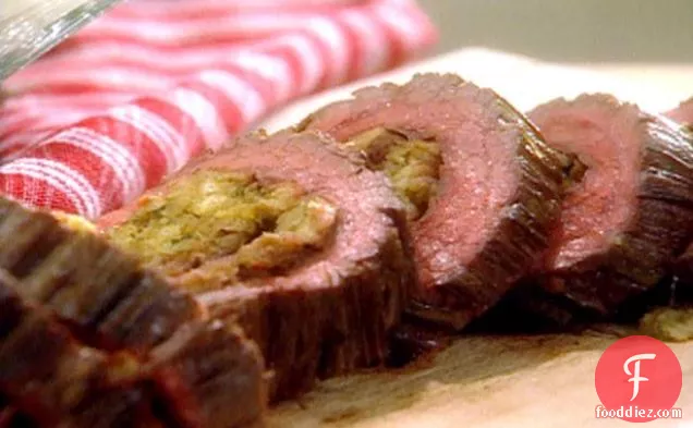 Steak Pinwheels with Sun-Dried Tomato Stuffing and Rosemary Mashed Potatoes