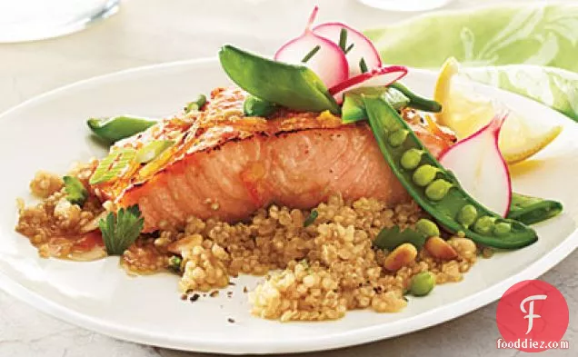 सोया-मुरब्बा शीशे का आवरण के साथ भुना हुआ सामन