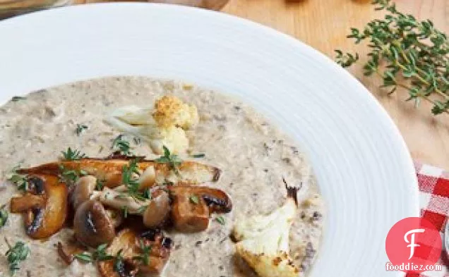 Creamy Mushroom and Roasted Cauliflower Soup