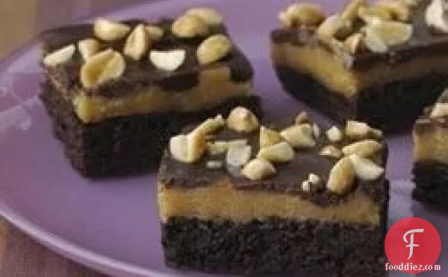 Triple-Layer Peanut Butter Brownies
