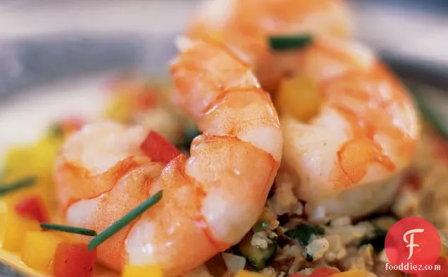 Herb-Poached Shrimp with Cauliflower Couscous and Brown Butter