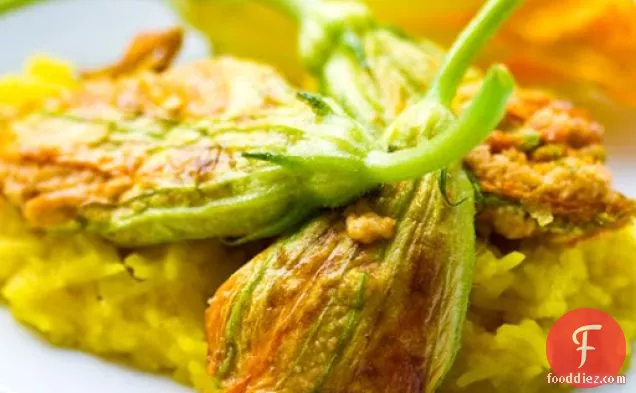 Stuffed Squash Blossoms With Sweet Saffron Rice