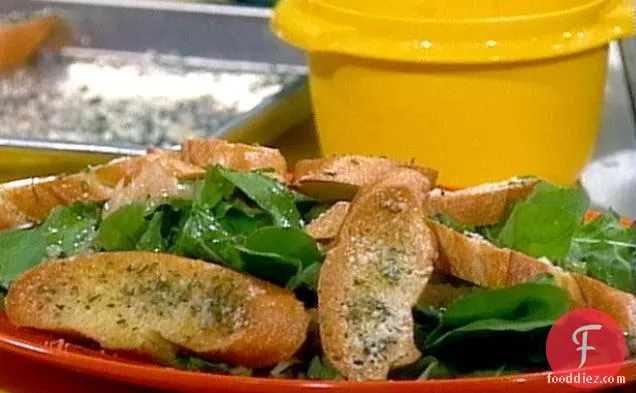Arugula Salad with Shallot Vinaigrette and Crostini