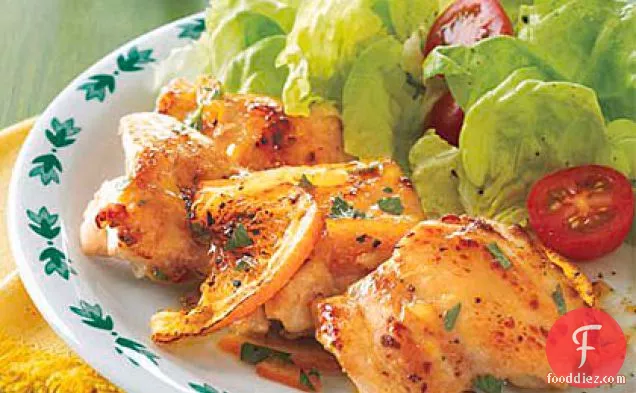 ऑरेंज मुरब्बा-चमकता हुआ चिकन जांघों