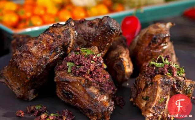 Grilled Lamb Chops with Olive Tapenade