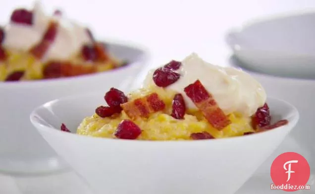 Creamy Polenta with Bacon and Cranberries