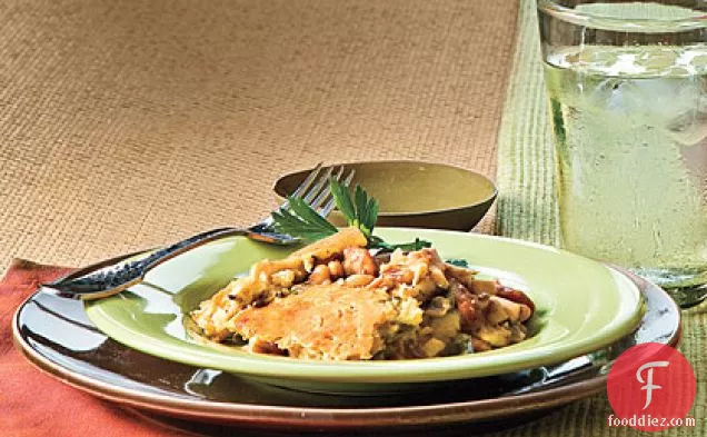 Chicken-Chile Cobbler With Smoked Sausage and Black-eyed Peas