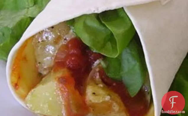 Curried Chipotle Potato, Spinach and Cheese Wraps