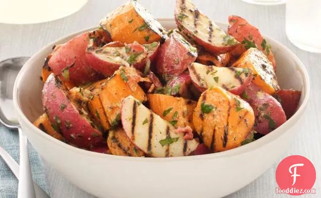 Grilled Potato Salad With Bacon-Scallion Vinaigrette