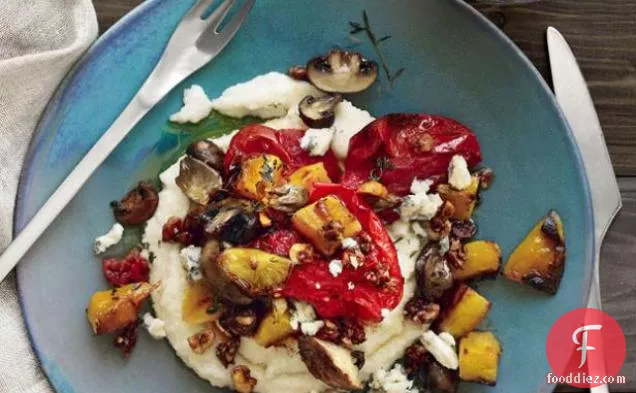 Grits and Roasted Vegetables With Hazelnut Butter