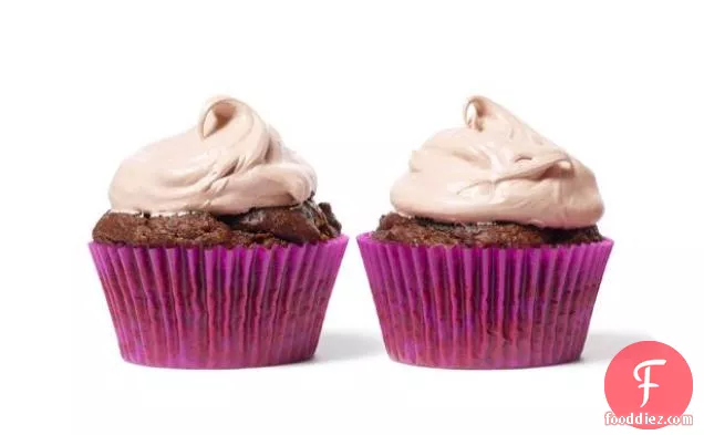 Chocolate Cupcakes With Meringue Frosting