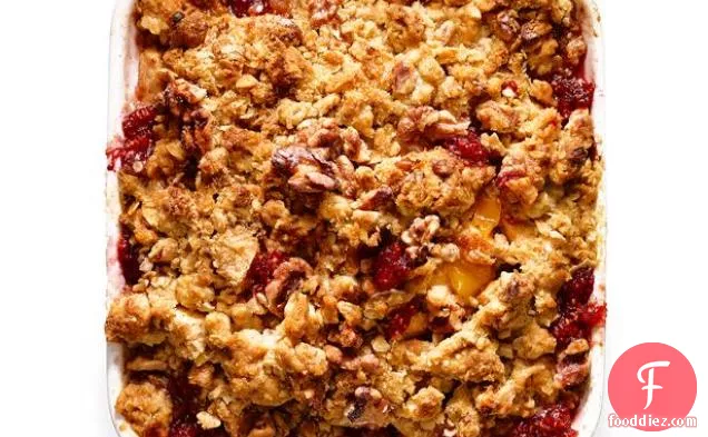 Apple-Raspberry Crumble with Oat-Walnut Topping