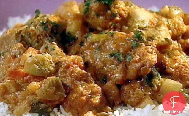 Chicken and Vegetable Stew in Peanut Butter Tomato Sauce: Mafe