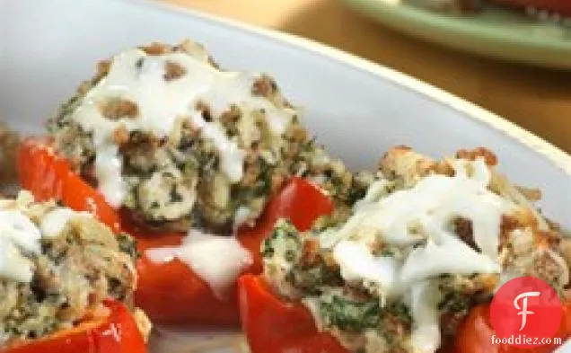 Easy Spinach Stuffed Peppers