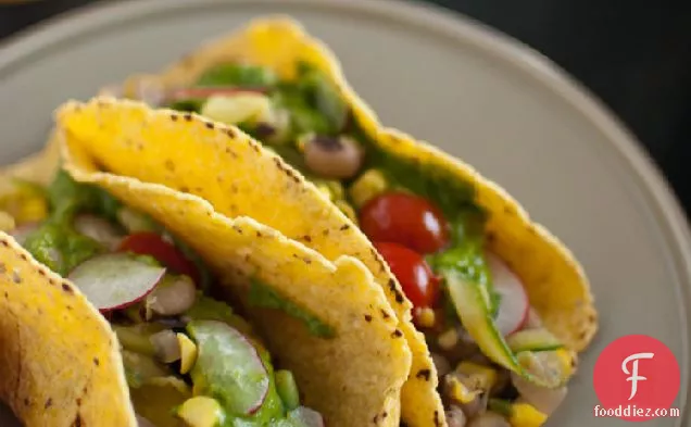 Summer Squash Tacos with Avocado Chimichurri