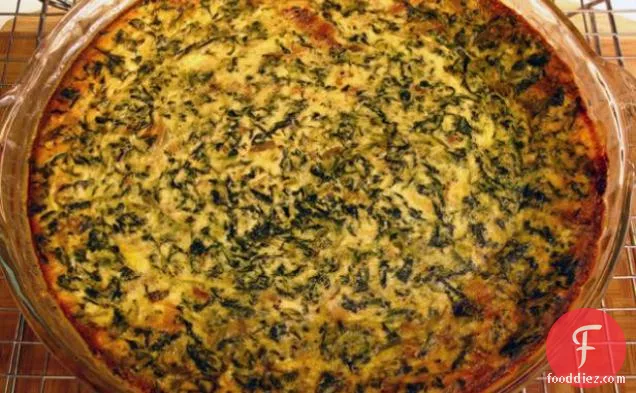 पालक और स्मोक्ड गौडा Crustless Quiche