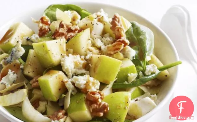 Chopped Apple Salad With Toasted Walnuts, Blue Cheese and Pomegranate Vinaigrette