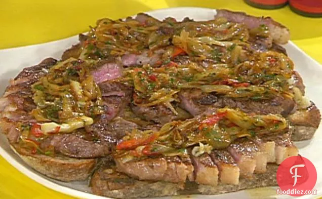 Garlic-Buttered Sliced Steak with Onions
