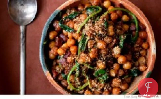 Fried Chickpeas With Chorizo And Spinach