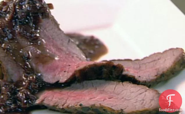 Grilled Flank Steak with Shallot and Red Wine Sauce