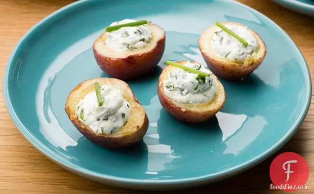 Baby Potatoes with Creamy Goat Cheese and Fine Herbs