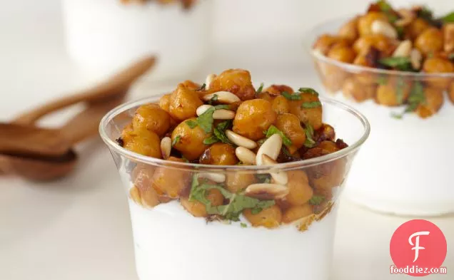 Spiced Chickpeas with Yogurt and Pine Nuts