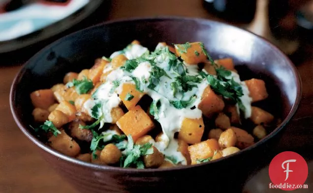 Curry-Roasted Butternut Squash and Chickpeas