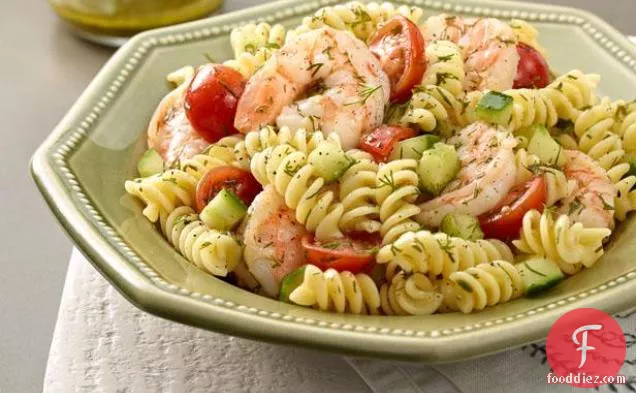 Pasta Salad with Poached Shrimp and Lemon-Dill Dressing