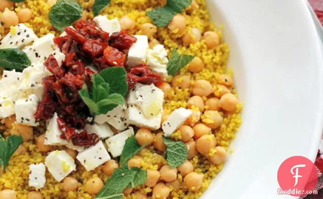 Chickpeas, Feta Cheese And Sun Dried Tomatoes Couscous