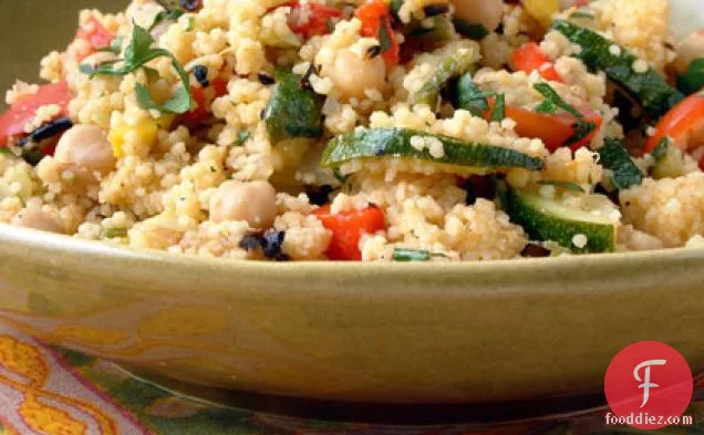 Grilled Vegetables and Chickpeas with Couscous