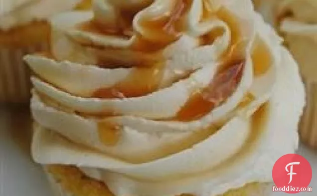 Almond Cupcake with Salted Caramel Buttercream Frosting
