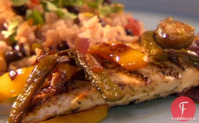 Grilled Chicken with Jalapeno Caramelized Onions